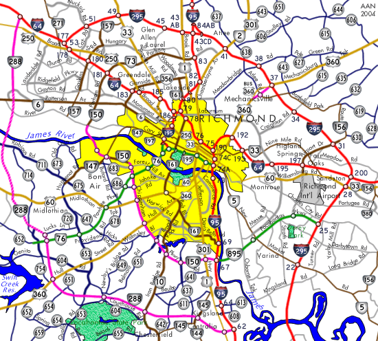 map of Richmond, VA