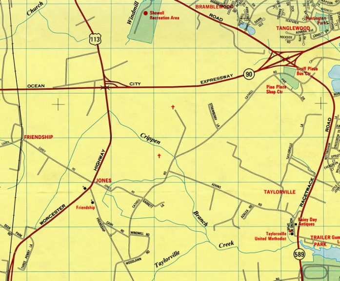 US 113/MD 90 - 1990 Map