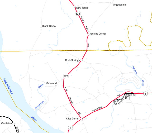 US 222 Maryland road map