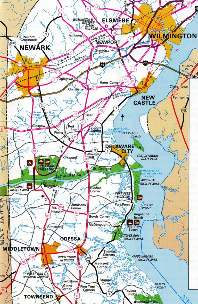 Both directions of U.S. 301 traveling the same route in 1987