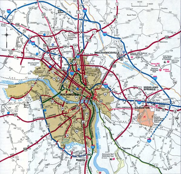Richmond - 1984/85 Virginia Official Highway Map