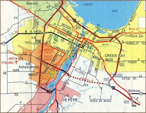 1983 map of Green Bay, WI