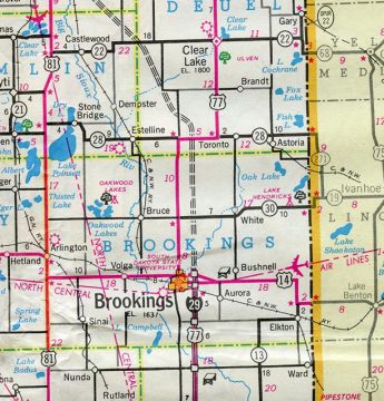 1971 South Dakota map