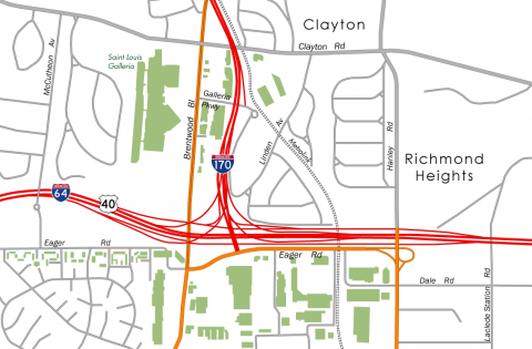 I-64 / 170 rebuilt interchange