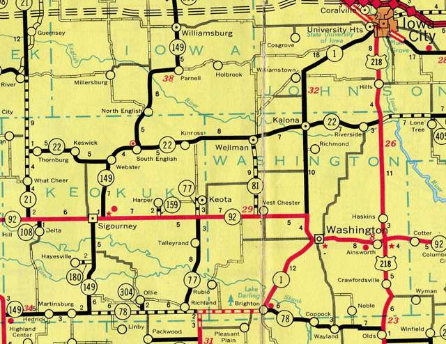 Keokuk County, Iowa - 1964 map