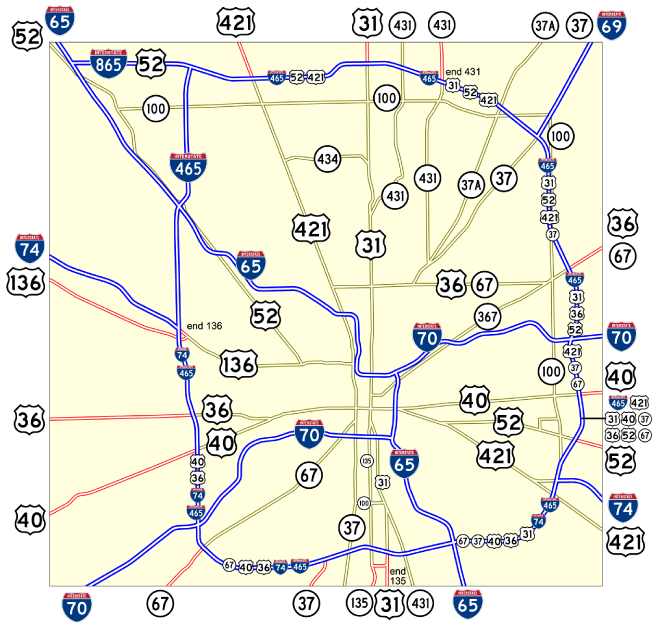 Indianapolis Beltway map