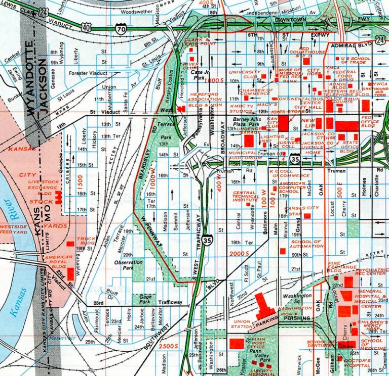 1973 map of Kansas City