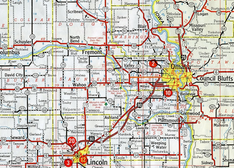 1962 Map of the Omaha area