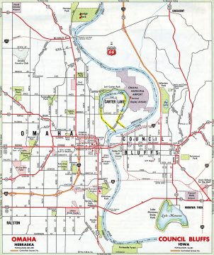 1965 Map of Omaha / Council Bluffs