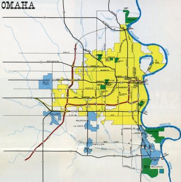 1969 Nebraska Official Map - Omaha inset