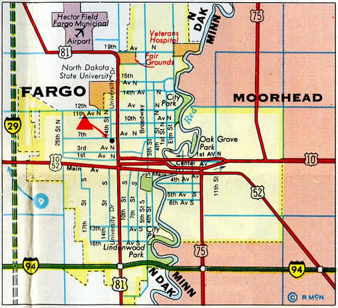 Fargo, North Dakota – 1967 map