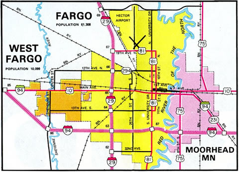 Fargo, North Dakota – 1982 map