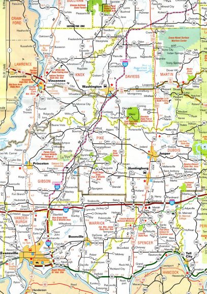 Southwest Indiana - 2009 map