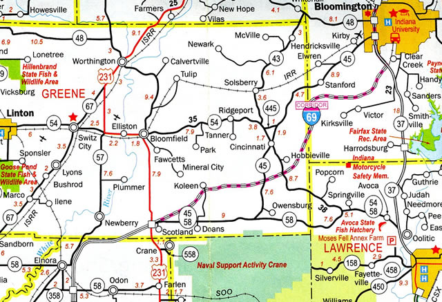 Southwest Indiana 2011 map