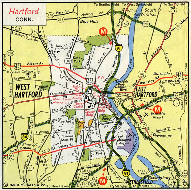 Hartford, CT 1969 Map