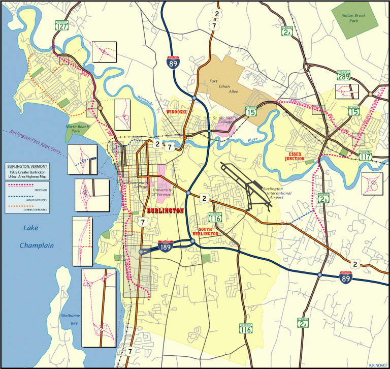1965 Greater Urban Area Highway Plan map