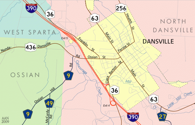 Map of Dansville, NY