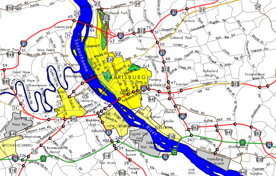Harrisburg, PA Map