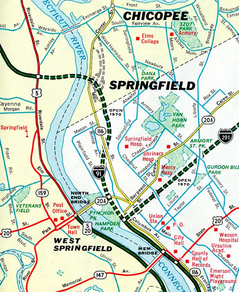 Springfield, Massachusetts - 1969 map