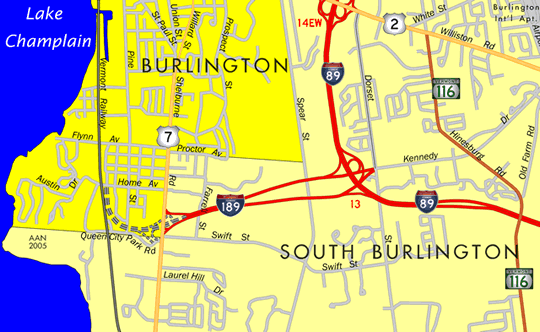 I-189 - Burlington, VT Map