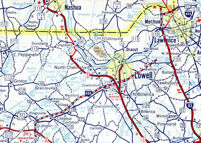 Lowell, Massachusetts vicinity - 1961 map