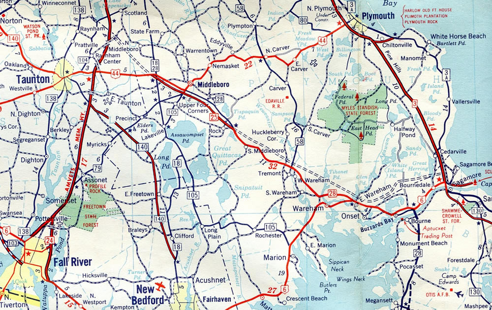 Southern Massachusetts - 1961 map