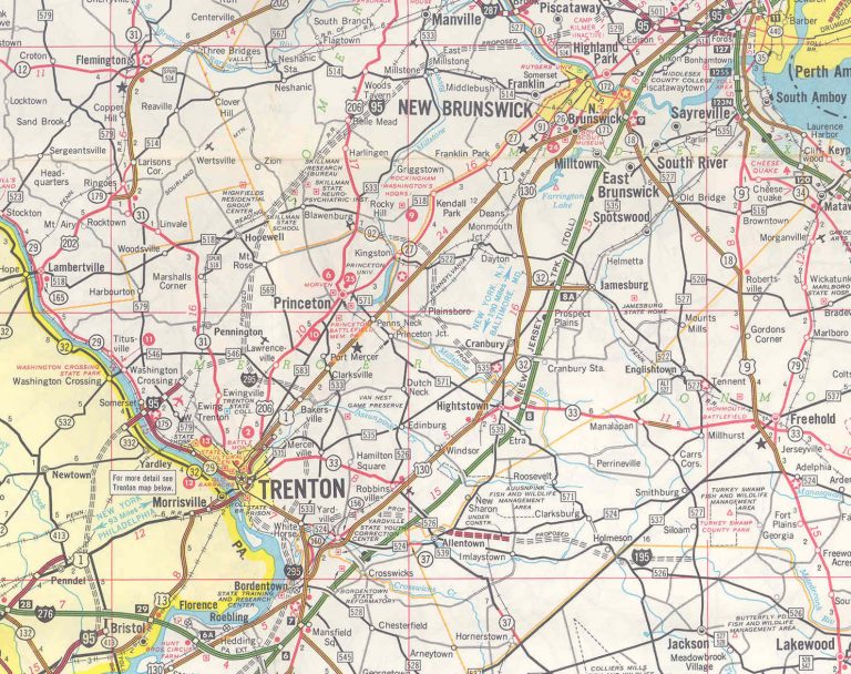 1969 map of central New Jersey
