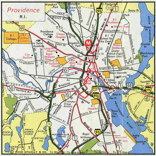 1969 map of Providence, Rhode Island