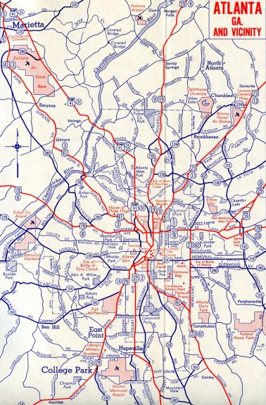 Atlanta, GA - 1952 map