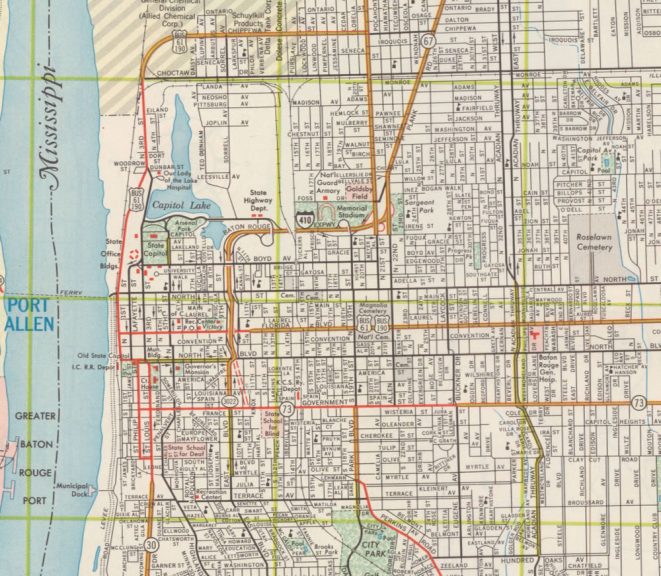 Baton Rouge Expressway (I-410) - 1961 map