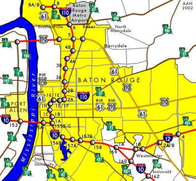 map of Baton Rouge, LA
