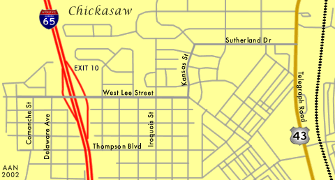 Chickasaw, AL road map