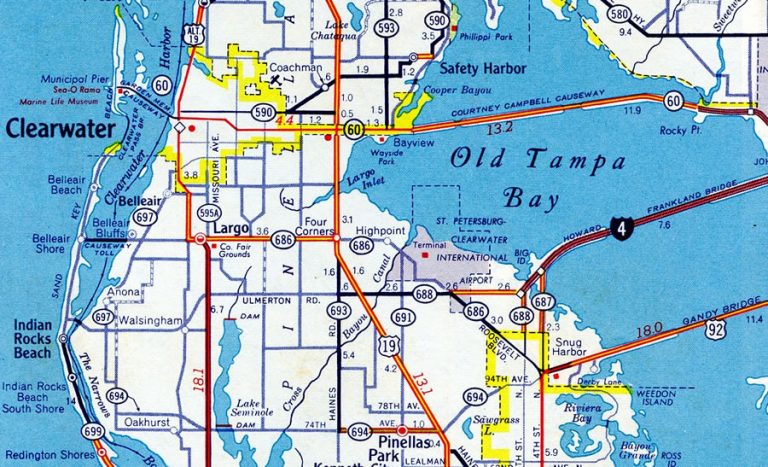 Pinellas County - 1965 map