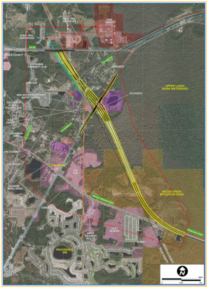 Map showing the planned extension of Poinciana Parkway north to CR 532