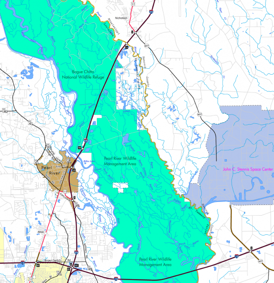 Map of Interstate 59 in St. Tammany Parish, Louisiana
