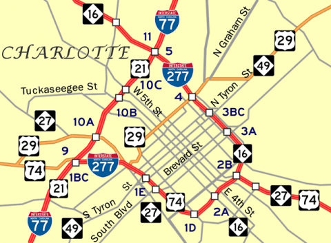 I-277 NC Map