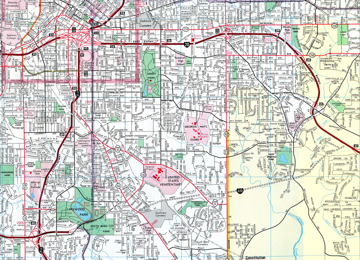 I-420 Atlanta, GA - 1979 Map