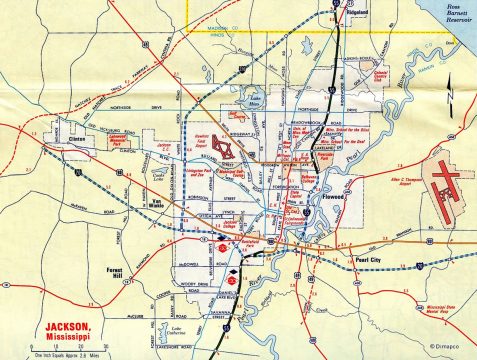 1969 map of Jackson, MS