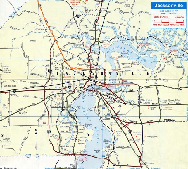Jacksonville, FL - 1974 map
