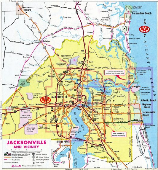 1989 map of Jacksonville, FL