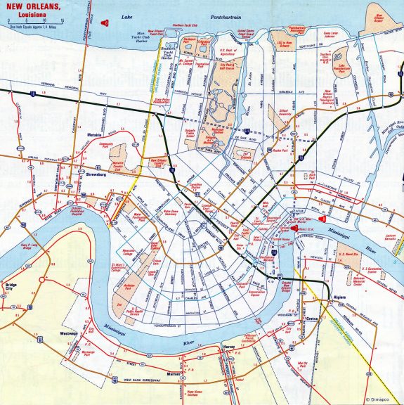 1969 map of New Orleans, LA