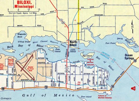 1969 map of Biloxi, MS