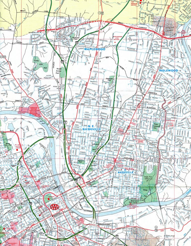 1985 map of Nashville TN