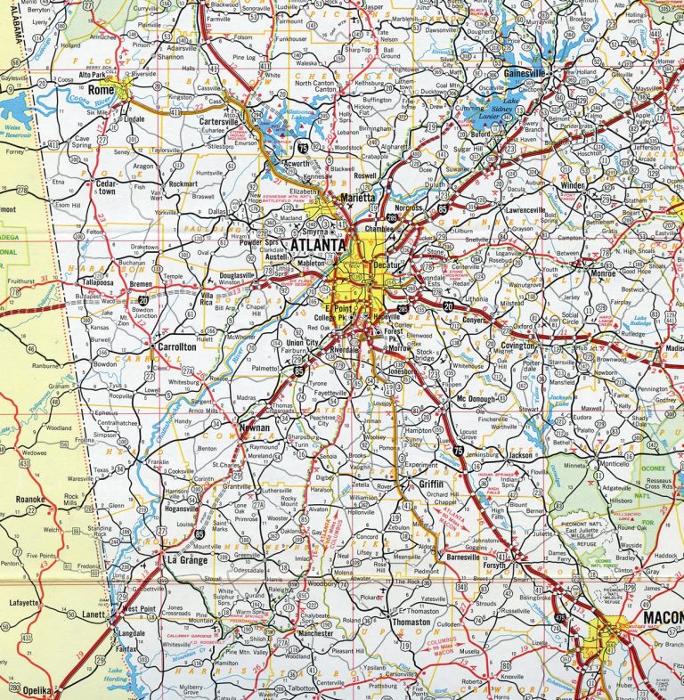 1972 map of northern Georgia