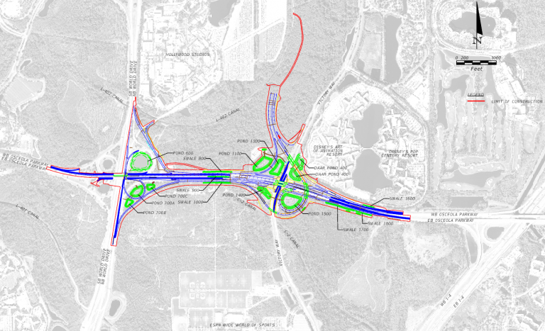 Osceola Parkway / Victory Drive Interchange layout