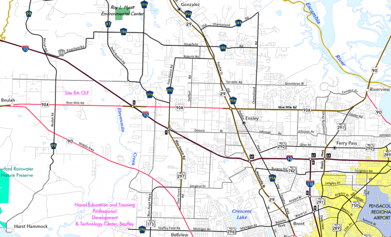 US 90 ALT - Escambia County, FL Map