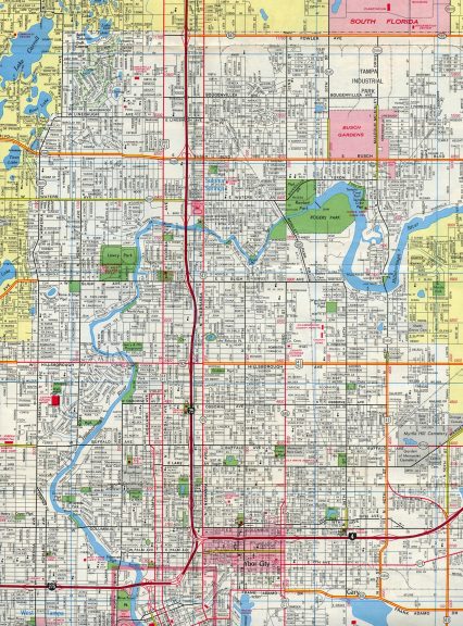 1975 map of Ybor City in Tampa, Florida
