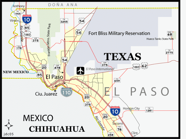 El Paso, Texas Map