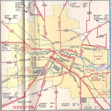 1953 map of Houston, TX