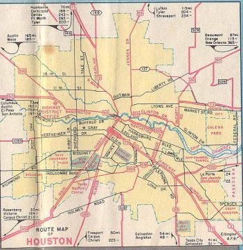 1954 map of Houston, TX
